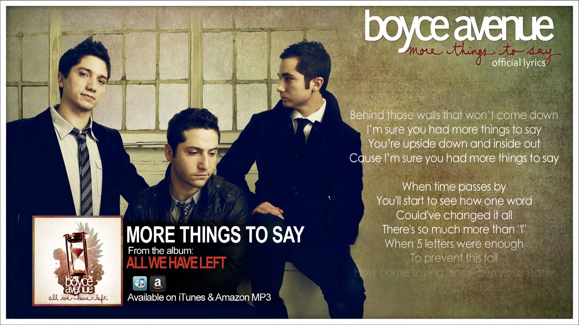 Boyce Avenue – More Things To Say